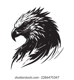 Eagle head on a white background. Vector silhouette svg illustration.