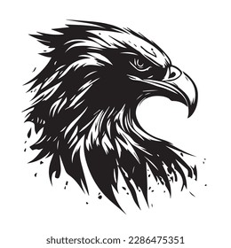 Eagle head on a white background. Vector silhouette svg illustration.