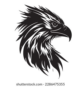 Eagle head on a white background. Vector silhouette svg illustration.