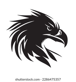 Cabeza de águila sobre un fondo blanco. Silueta vectorial svg ilustración.