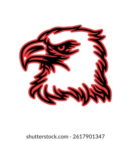 Eagle head on write background illustration