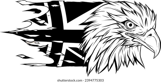 Eagle head in outline style.
