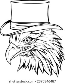 Eagle head in outline style.