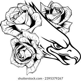 Eagle head in outline style.