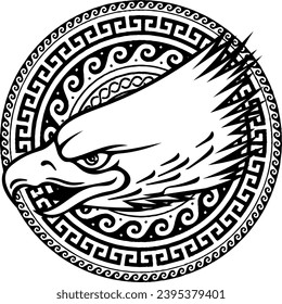 Eagle head in outline style.