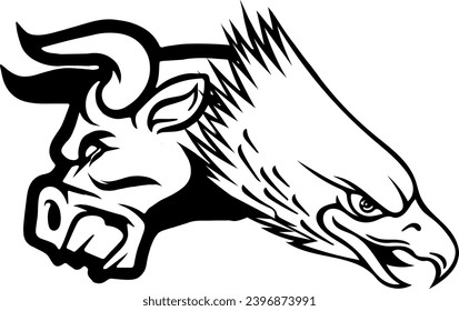 Eagle head in outline style.