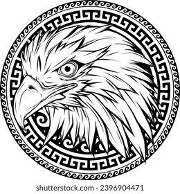 Eagle head in outline style.