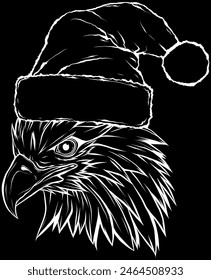 Eagle head in outline style. vector illustration