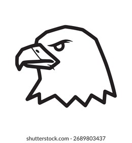 Eagle head outline with transparent background