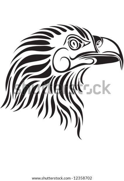 Eagle Head Painted Stylized Black Logotype Stock Vector (Royalty Free ...