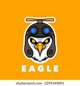 Eagle head pilot mascot logo