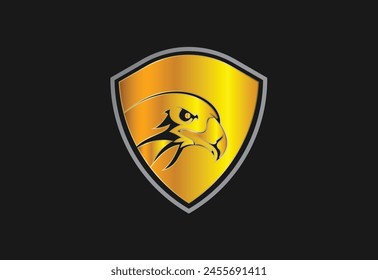 Eagle head in polygon shape vector logo template, Mascot head of an Eagle