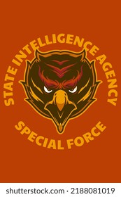 eagle head poster vector illustration cartoon style