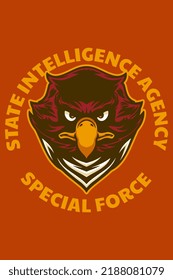 eagle head poster vector illustration cartoon style