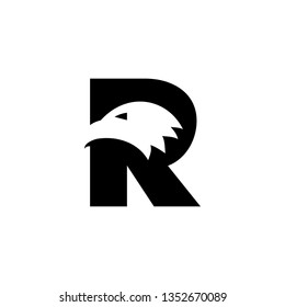 Eagle head as  R letter logo