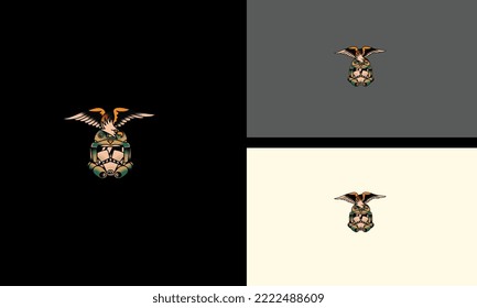 eagle and head robot vector illustration design