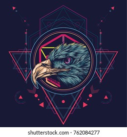 Eagle head in sacred geometric style