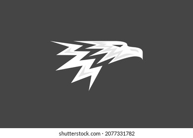 Eagle head sharp feathers logo design