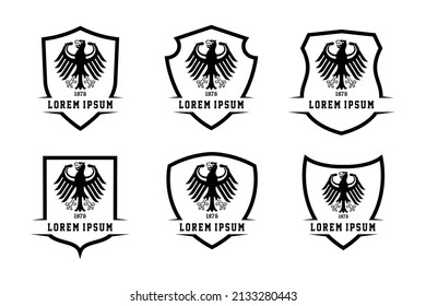 Eagle head with shield badge template. and the eagle shield logo collection