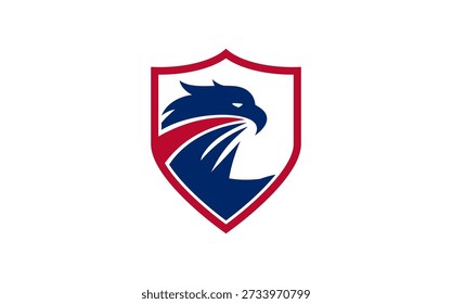 Cabeza de águila con símbolo patriótico de diseño de escudo