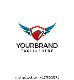 Eagle head shield logo design concept template vector