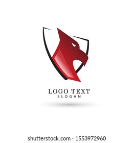 Eagle Head & Shield Logo. Symbol & Icon Vector Template.