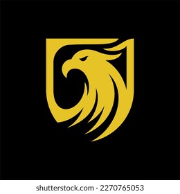 Eagle head and shield luxury creative logo