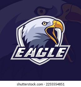 Eagle head shield mascot logo
