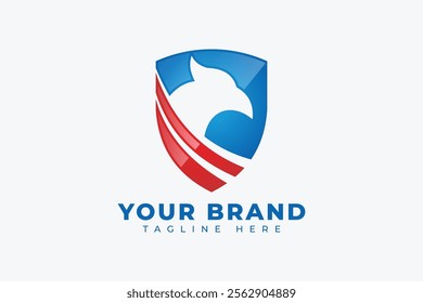 Eagle Head Shield Protection Logo Design Element