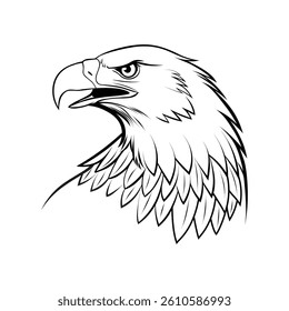 Eagle Head Side View Vector Illustration