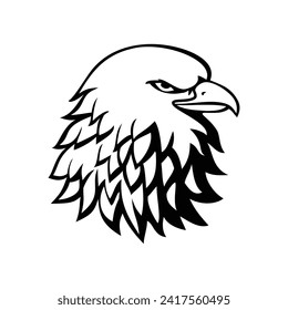 eagle head silhouette design. freedom mascot, sign and symbol.