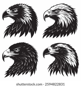 eagle head silhouette group illustration