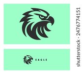 Eagle Head silhouette logo elegant bold