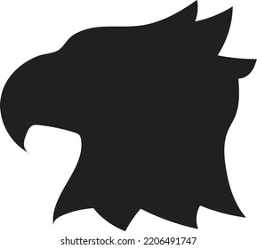 Eagle Head Silhouette Logo With Full Black Color That Can Be Edited