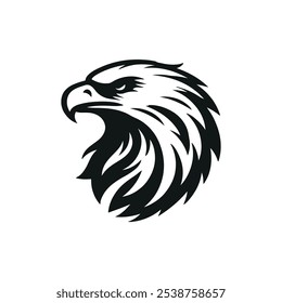 Eagle head silhouette logo iconic isolated eps file