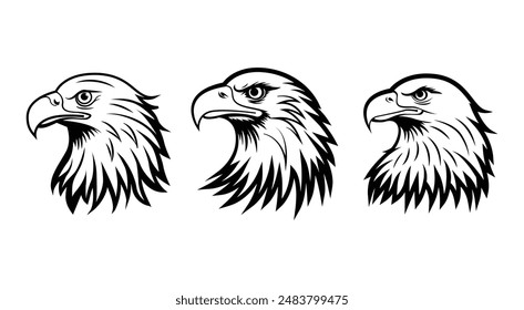 Eagle Head Silhouette Logo Illustration