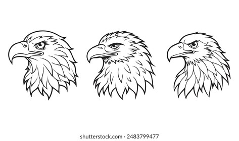 Eagle Head Silhouette Logo Illustration