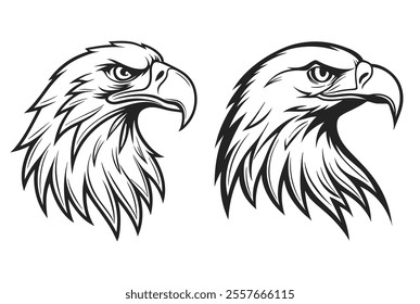 Eagle head silhouette logo illustration