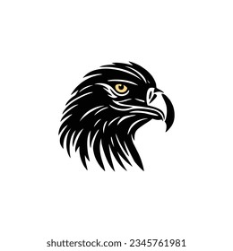 Eagle Head silhouette Logo vector of hawk icon, falcon symbol, freedom mascot, bird clipart. isolated on white background.