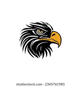 Eagle Head silhouette Logo vector of hawk icon, falcon symbol, freedom mascot, bird clipart. isolated on white background.