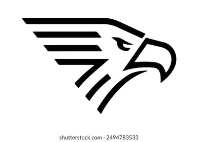 a eagle head silhouette vector art illustration