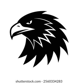 Eagle Head Silhouette Vector Art Illustration - Black Bird Silhouette Design