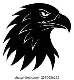 Eagle Head Silhouette Vector Art and Eagle Head Black Color Design