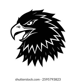 eagle head silhouette vector icon on white background