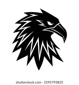 eagle head silhouette vector icon on white background