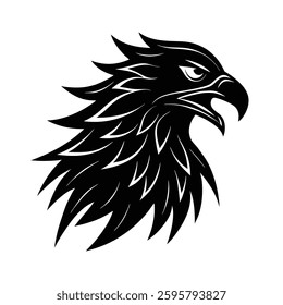 eagle head silhouette vector icon on white background