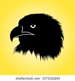 Eagle head silhouette vector illustration.