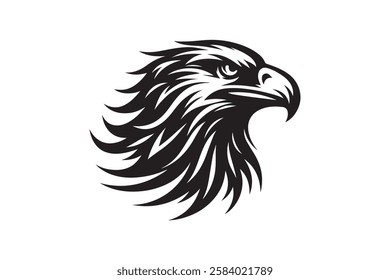 Eagle Head Silhouette Vector Illustration - High-Quality Printable Design for T-Shirts Hoodies Pillows Clipart and More