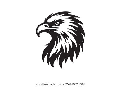 Eagle Head Silhouette Vector Illustration - High-Quality Printable Design for T-Shirts Hoodies Pillows Clipart and More