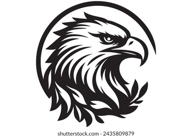 vector de la silueta de la cabeza del águila para el uso comercial de la camiseta 